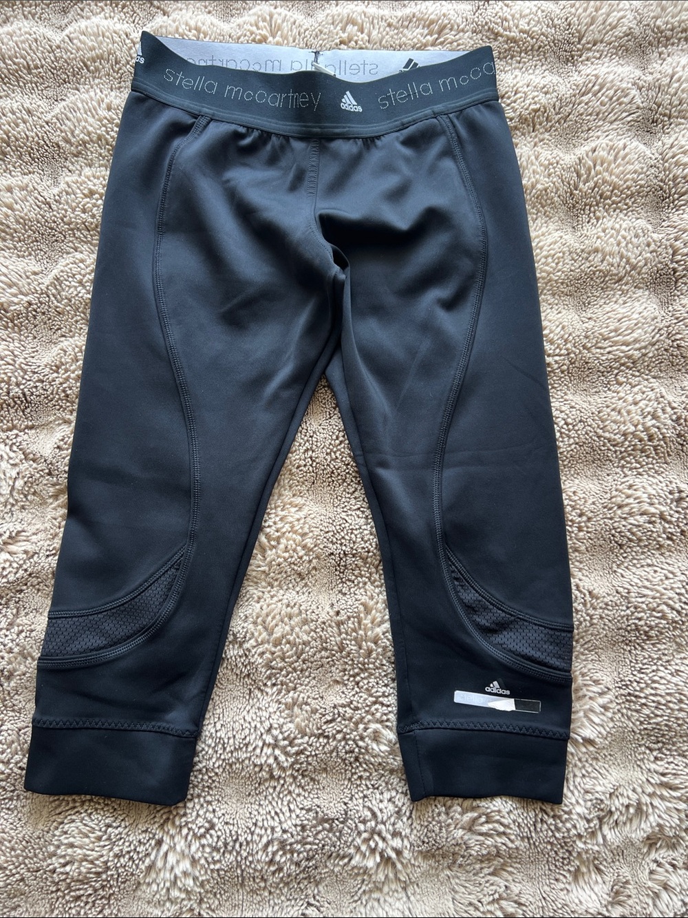 Adidas by Stella McCartney Kids Black Cropped Performance Leggings